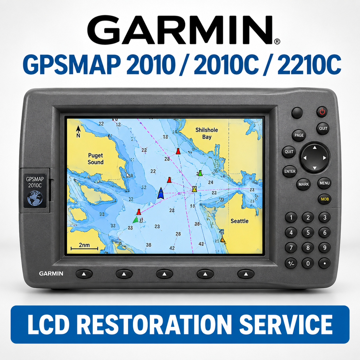 Garmin GPSMAP 2010, 2010C and 2210C LCD restoration service