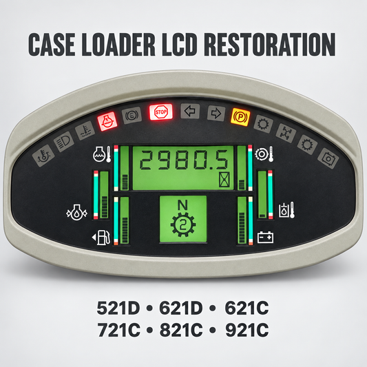 CASE loader digital cluster LCD restoration for 521D 621D 621C 721C 821C and 921C