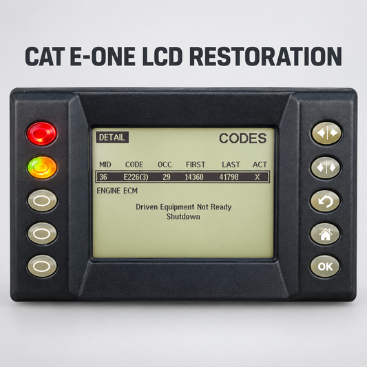 Caterpillar CAT E-ONE display LCD restoration service