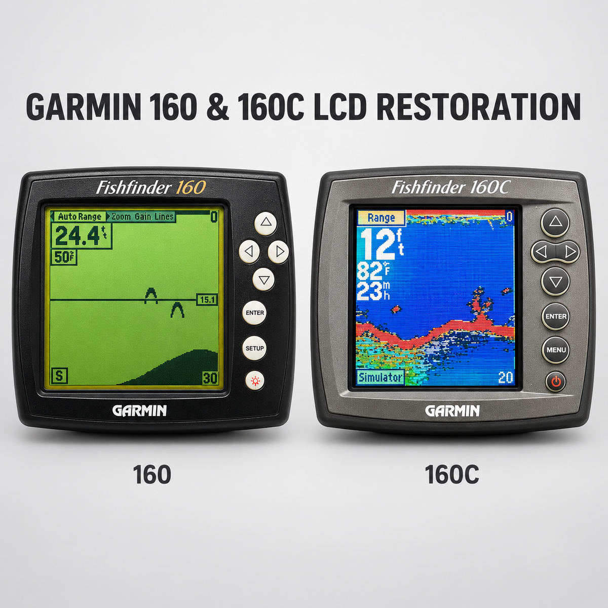 Garmin Fishfinder 160 and 160C LCD restoration service