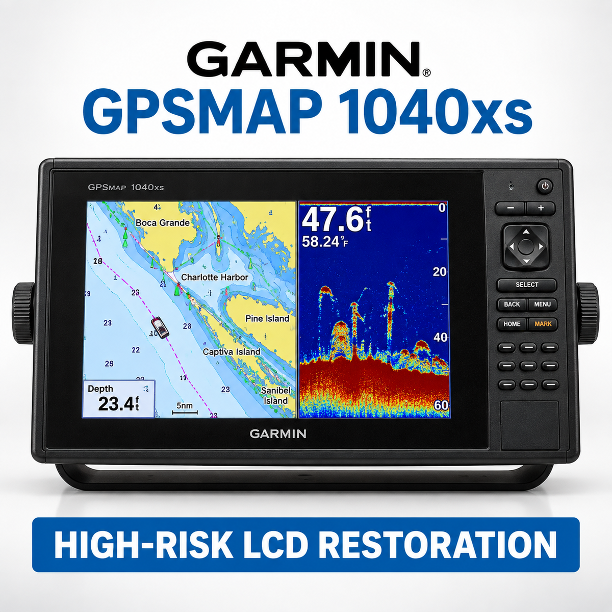 Garmin GPSMAP 1040xs high-risk LCD restoration service