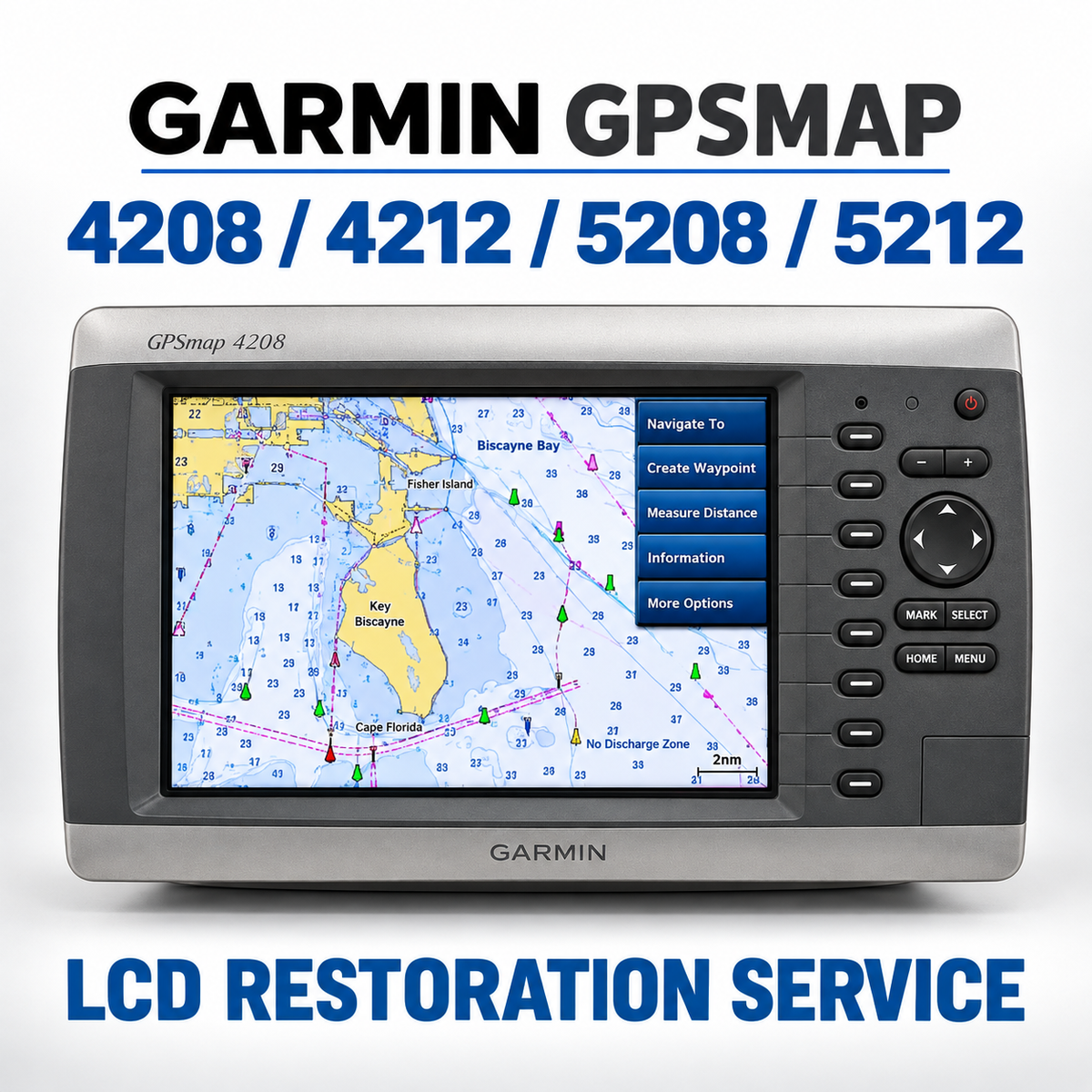 Garmin GPSMAP 4208, 4212, 5208 and 5212 LCD restoration service