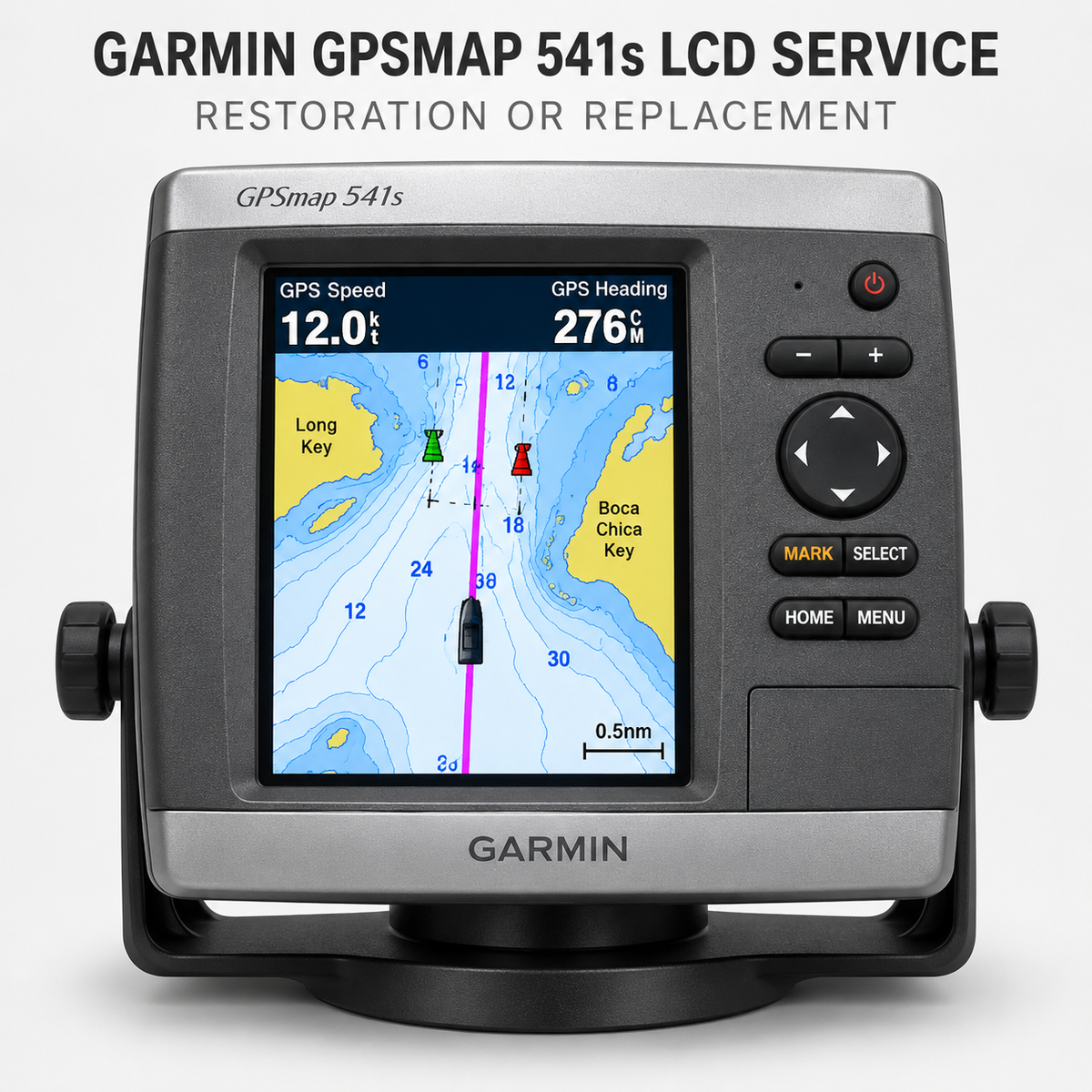 Garmin GPSMAP 541s LCD restoration and replacement service